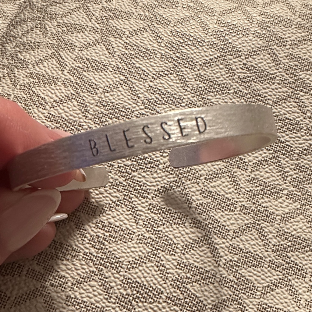 Silver 'Blessed' Cuff Bracelet